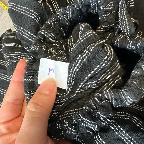 Handmade Peruvian Inca Boho Striped Black Straight Leg Pants Medium - Picture 4 of 5